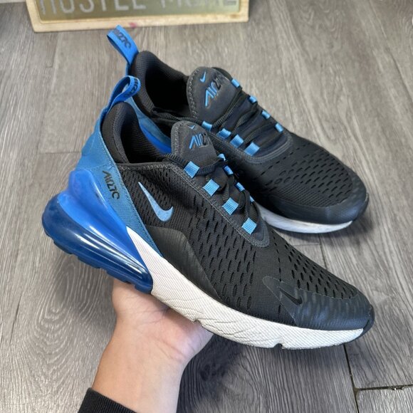 Nike Air Max 270 Black Blue Silver Sneskers Women’s 8.5 Youth 7y